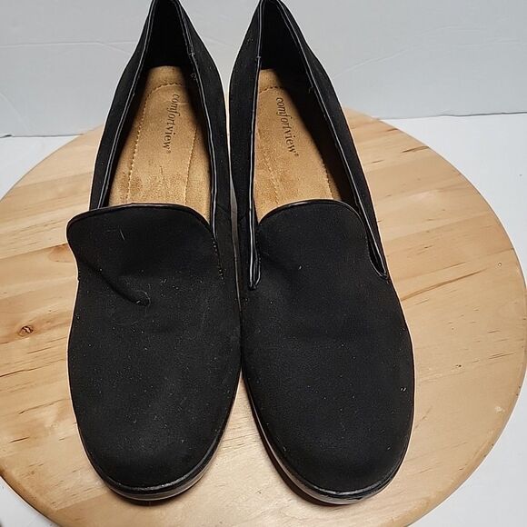 Comfortview Lex Women's Black Vegan Faux Suede Loafer Slip On 07091 Sz 11 M - Picture 1 of 5